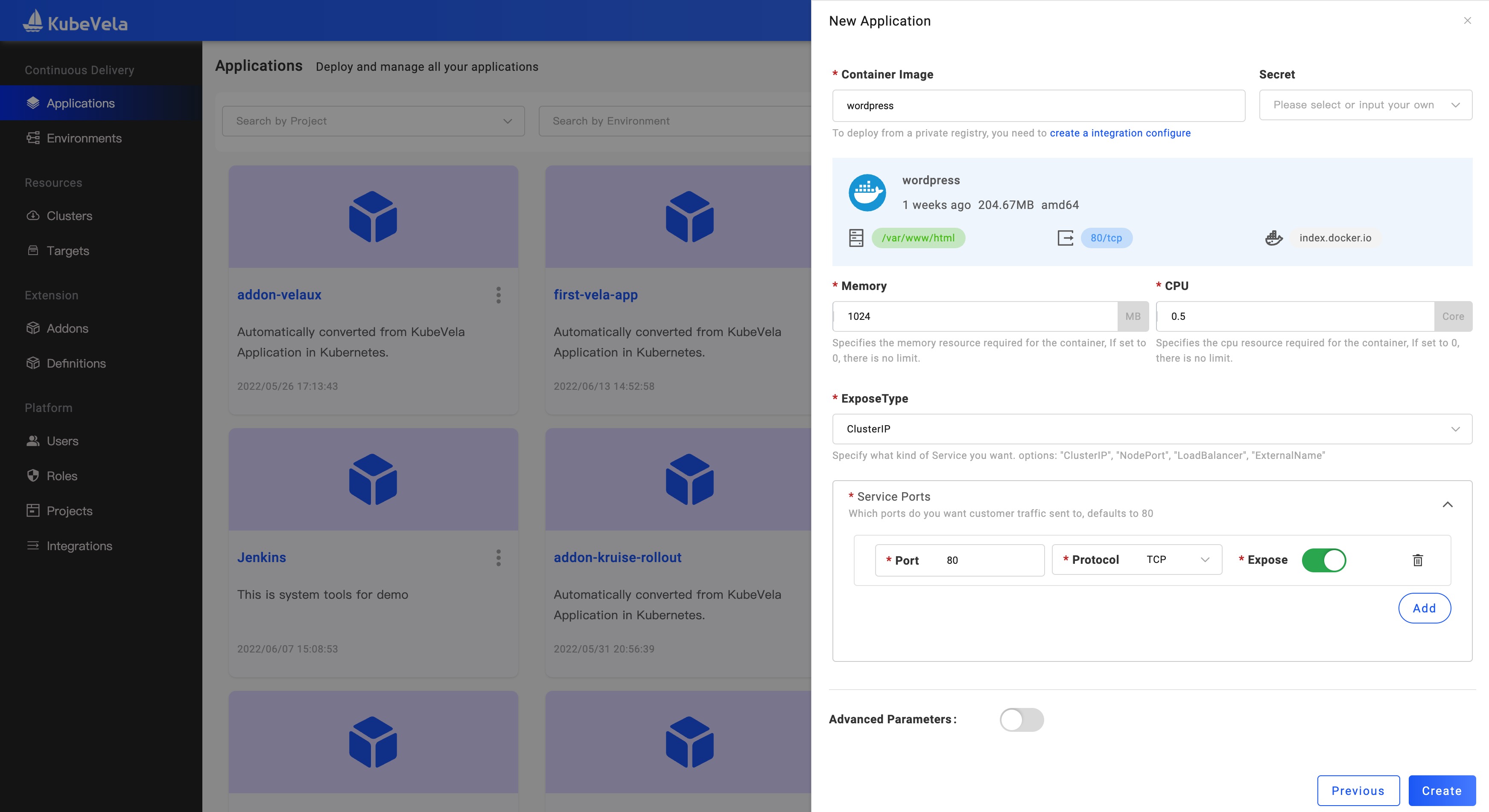 set webservice application